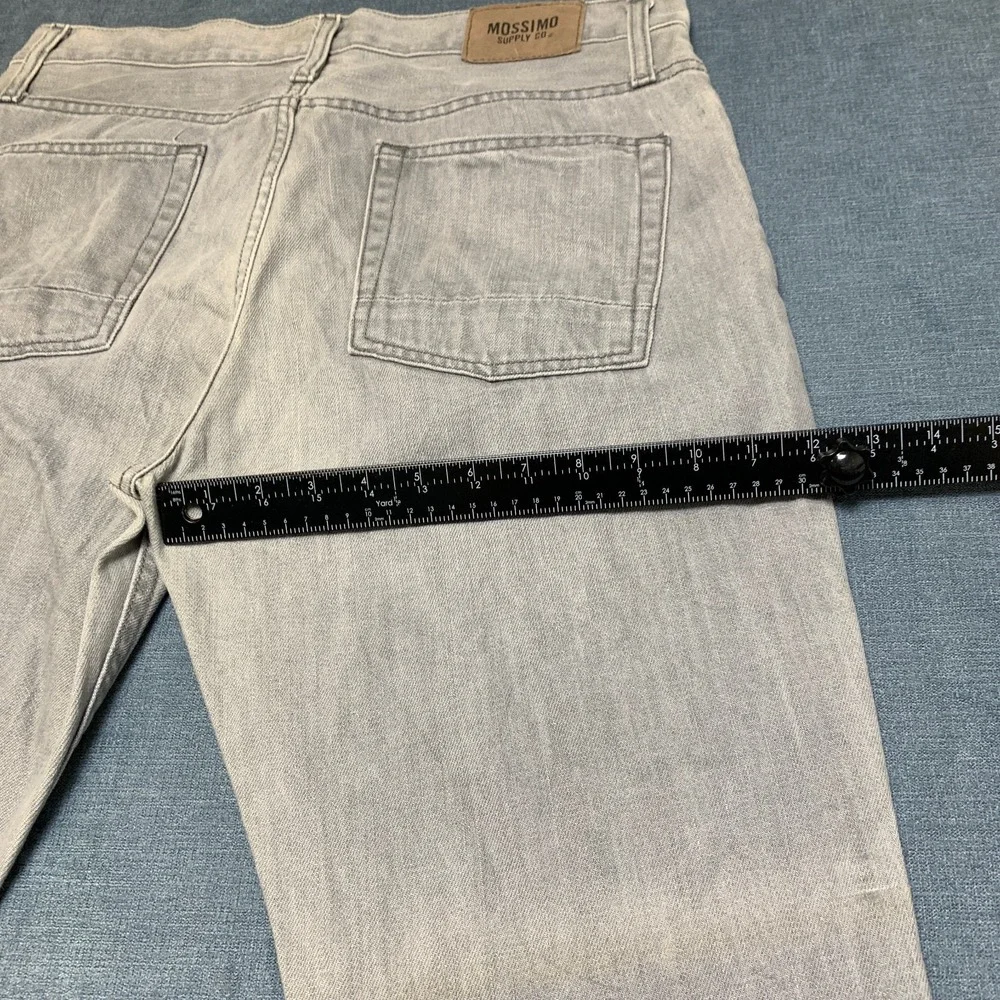 Mossimo Supply Co Slim Fit Jeans Mens 34x30 Gray Denim Straight Leg Light Wash